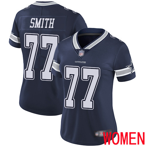 Women Dallas Cowboys Limited Navy Blue Tyron Smith Home 77 Vapor Untouchable NFL Jersey